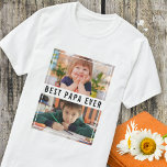 T-shirt Best Papa Ever Grandchildren 2 Photo Collage<br><div class="desc">Meilleur t-shirt Papa Ever pour express votre amour à grand-père personnalisé avec 2 photos préférées. Fait un grand cadeau pour les vacances,  l'anniversaire de grand-père,  la journée et la fête des pères des grands-parents.</div>