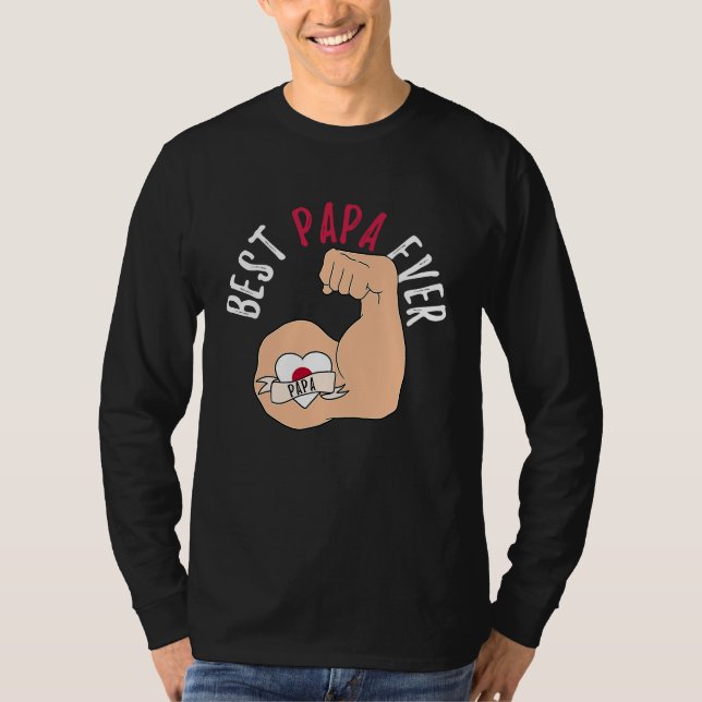 T-shirt Best Papa Ever Japanese Dad Fathers Day (Devant)