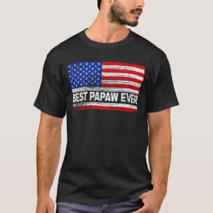 T-shirt Best Papaw Ever Us Drapeau grand-père Fête des pèr