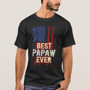 T-shirt Best Papaw Ever Us Drapeau grand-père Fête des pèr