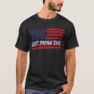 T-shirt Best Papaw Ever Us Drapeau grand-père Fête des pèr