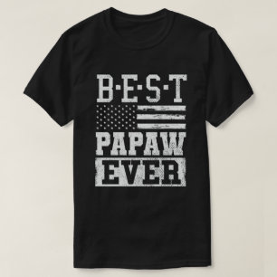 T-shirt Best Papaw Ever Us Drapeau grand-père Fête des pèr