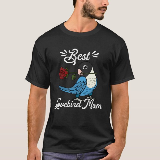 T-shirt Best Parrot Mom I Blue masked Lovebird (Devant)