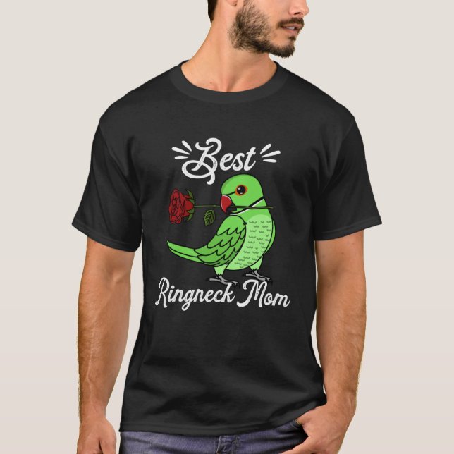 T-shirt Best Parrot Mom I Green Indian Ringneck (Devant)