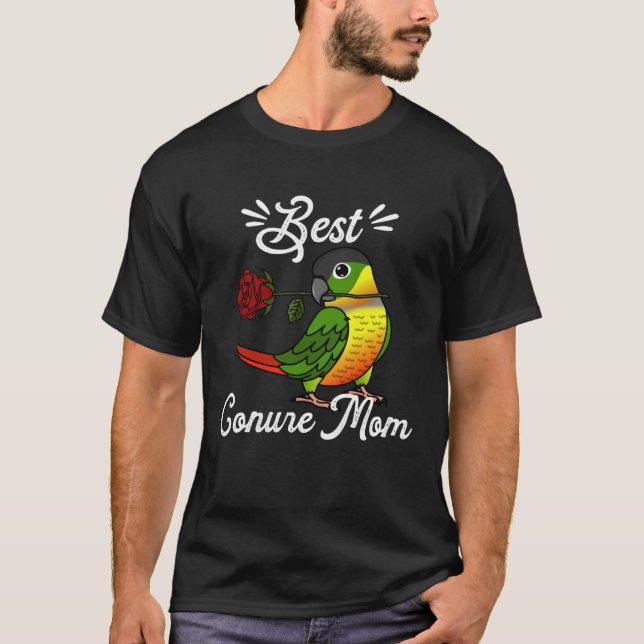 T-shirt Best Parrot Mom I Yellow sided Green Cheek Conure (Devant)