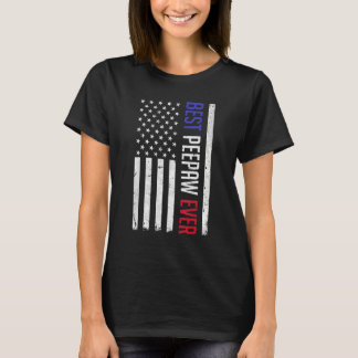 T-shirt Best Peepaw Ever American Flag  For Fathers Day Pe