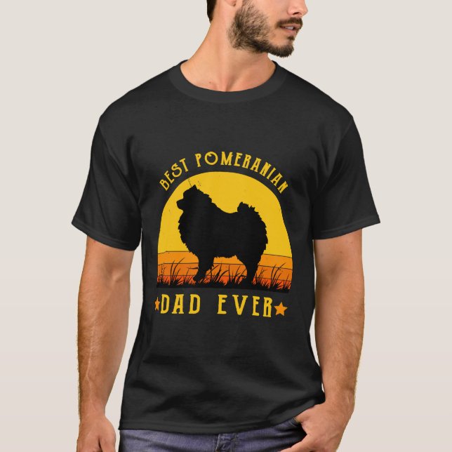 T-shirt Best Pomeranian Dad Ever Funny Dad Graphic  Labrad (Devant)