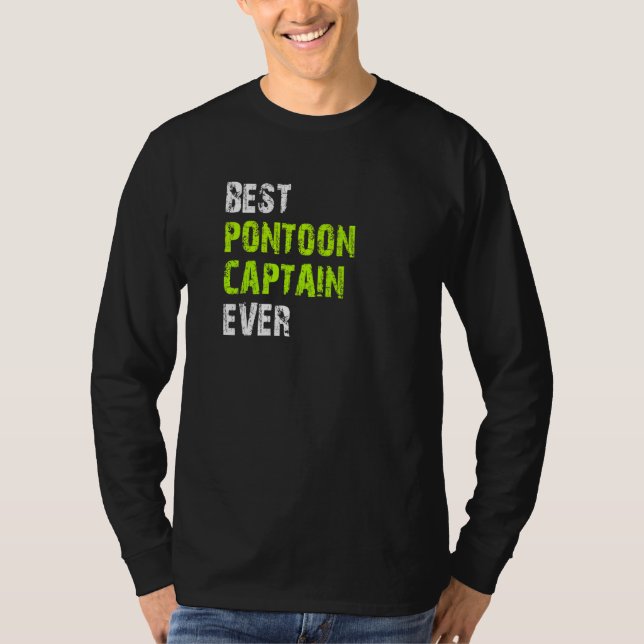 T-shirt Best Pontoon Captain Ever Pontoon Boat Party Vinta (Devant)
