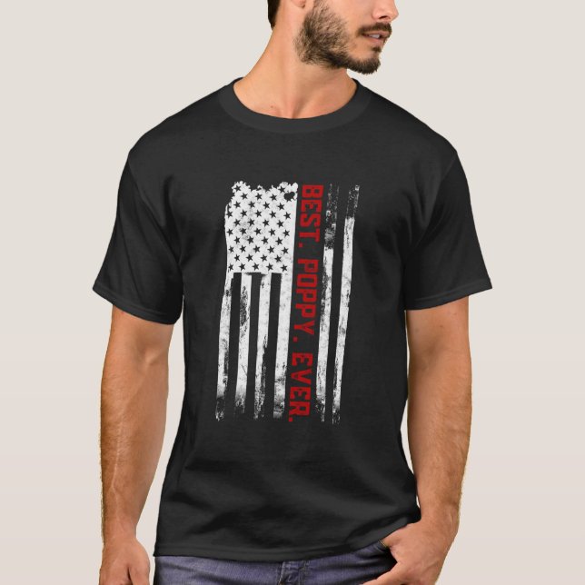 T-shirt Best Poppy Ever American Usa Flag Fatherâ€™S Day P (Devant)
