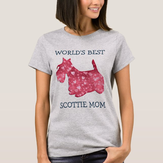 T-shirt Best Scottie Chien Maman Coeur (Devant)