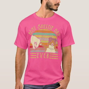 T-shirt Best Sheltie Dad Ever Retro Vintage Sunset 