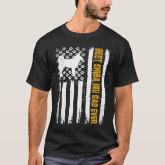 T-shirt Best Shiba Inu Dog Dad Ever American Flag