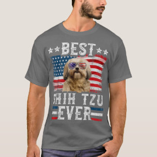 T-shirt Best Shih Tzu Ever American Flag 4th Of July