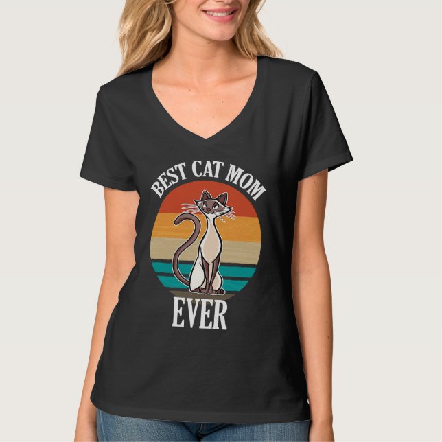 T-shirt Best Siamese Cat Mom Ever  Cat (Devant)