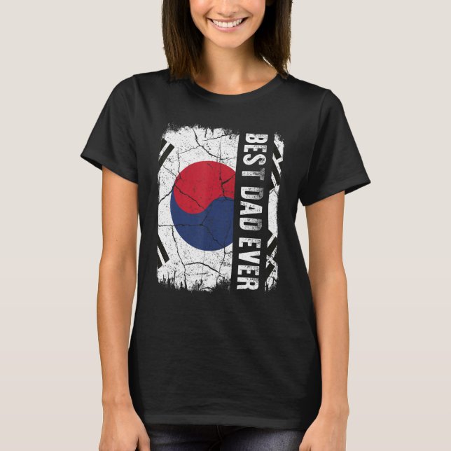 T-shirt Best South Korean Dad Ever South Korea Flag Father (Devant)