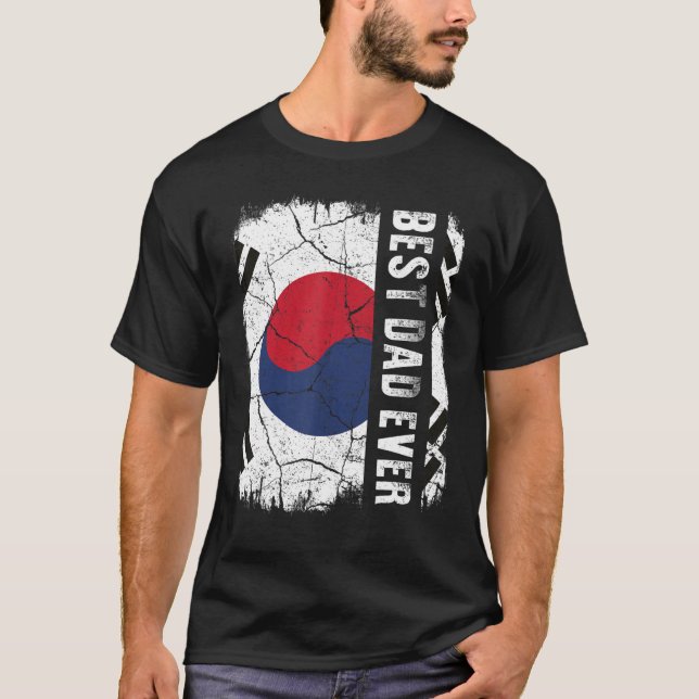 T-shirt Best South Korean Dad Ever South Korea Flag Father (Devant)
