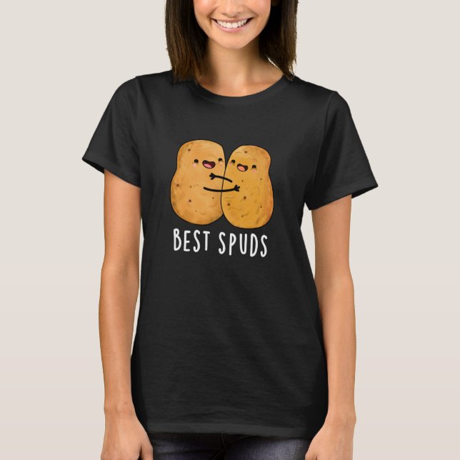 T-shirt Best Spuds Funky Best Buddies Potato Pun Dark BG (Devant)