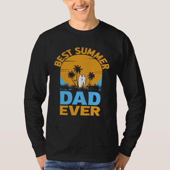 T-shirt Best Summer Dad Ever I Palm I Summer (Devant)