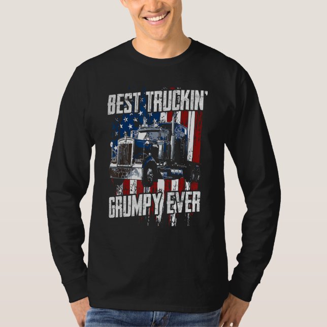 T-shirt Best Truckin Grumpy Ever On Fathers Day Trucker dr (Devant)