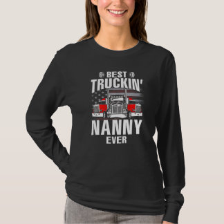 T-shirt Best Truckin' NANNY Ever USA Flag Father's Day  