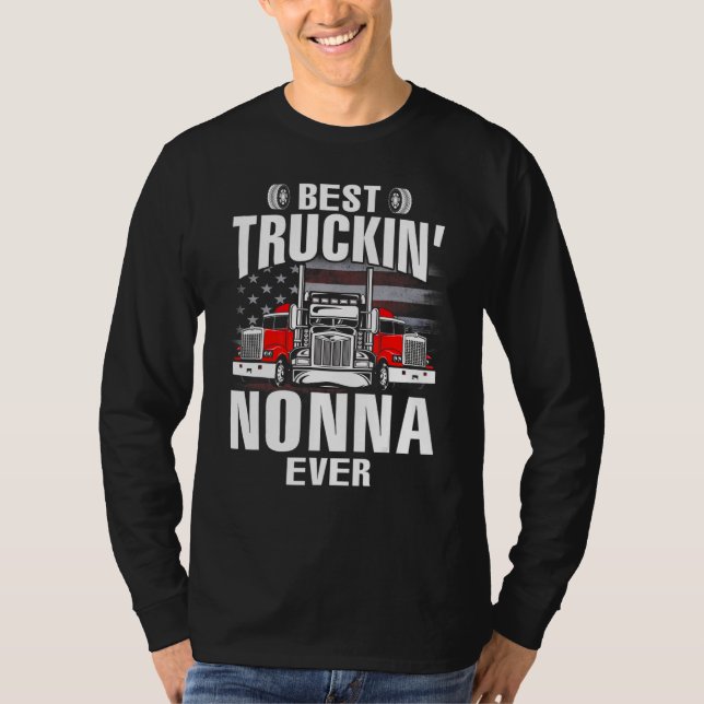 T-shirt Best Truckin' NONNA Ever USA Flag Father's Day (Devant)