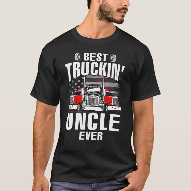 T-shirt Best Truckin' UNCLE Ever USA Flag Father's Day (Devant)