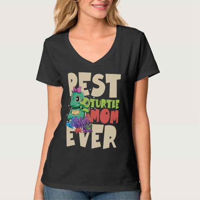 T-shirt Best Turtle Mom Ever for a Turtle Mother Turtle (Devant)