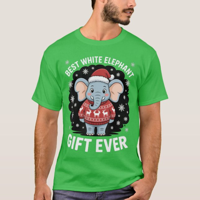 T-shirt Best White Elephant Gamer Funny Christmas Party fa (Devant)