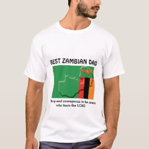 T-shirt BEST ZAMBIAN DAD Fort Courageux Personnalisé