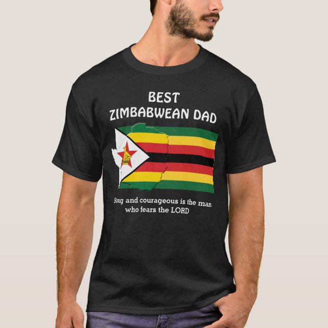 T-shirt BEST ZIMBABWEAN DAD Personnalisé (Devant)