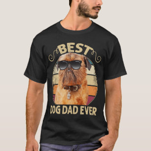 T-shirt Besteever Meilleur Chien Papa Jamais Bruxelles Gri