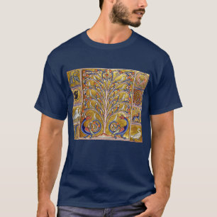 T-SHIRT BESTIAIRE MÉDIÉVAL, OISEAUX SUR L'ARBRE DE VIE, DR