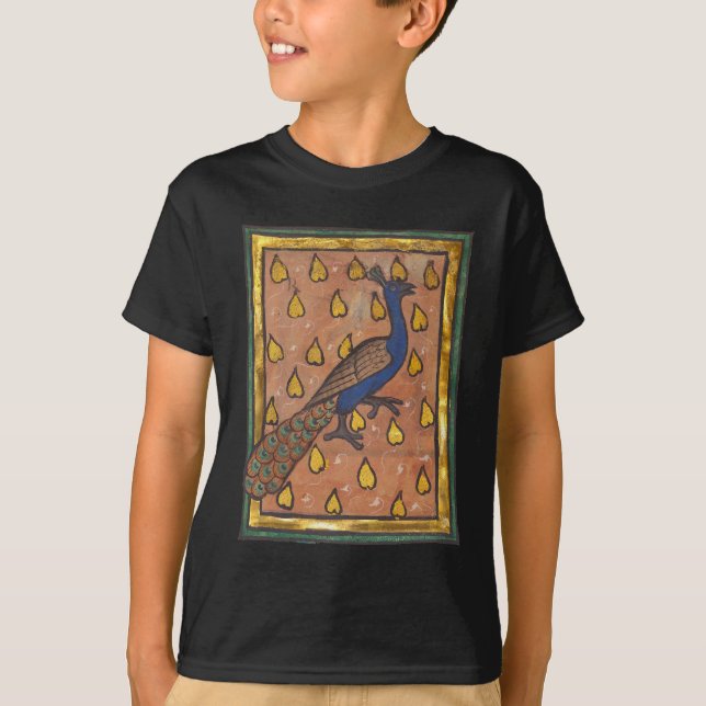 T-shirt Bestiary médiéval Paon v. 1270 (Devant)