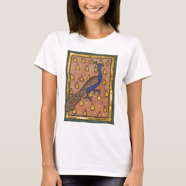 T-shirt Bestiary médiéval Paon v. 1270 (Devant)