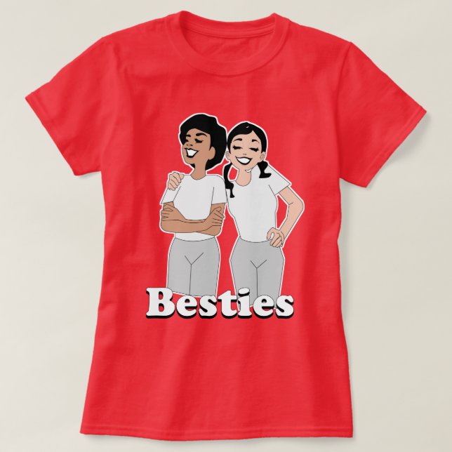 T-shirt Bestie (pour filles et femmes variante #3) (Design devant)