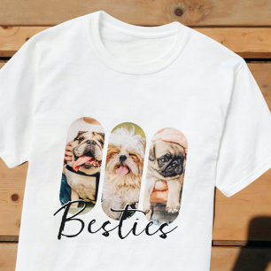 T-shirt Besties Animal simple moderne Jouer Trois photos