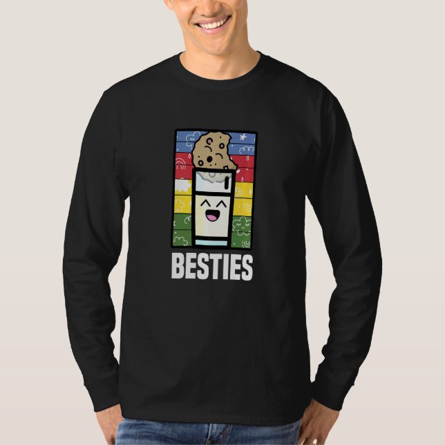 T-shirt Besties Cookie Et Lait Amateur Alimentation Pun Be (Devant)