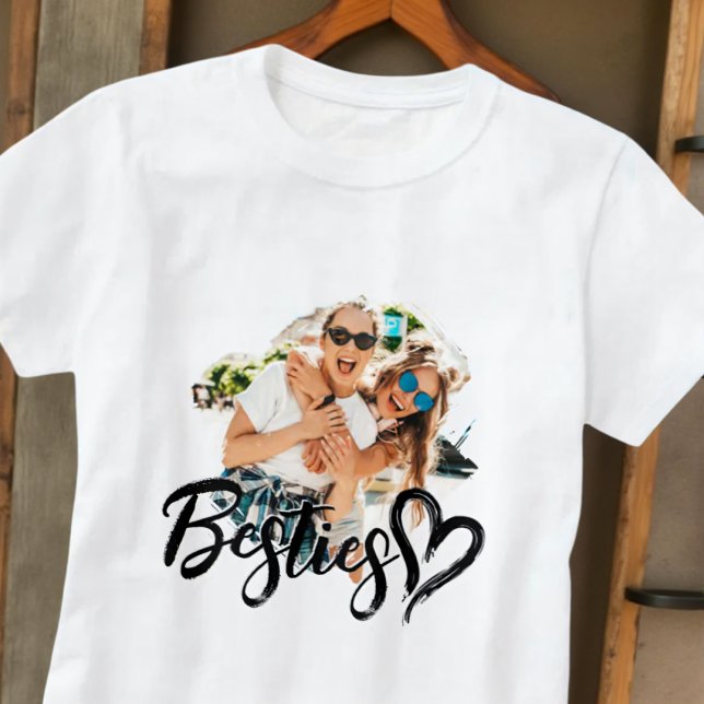 T-shirt Besties Grunge Simple Modern Heart Cool Photo (Créateur téléchargé)
