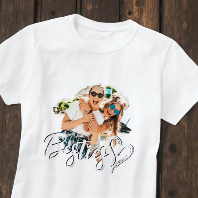 T-shirt Besties Grunge Simple Modern Heart Cool Photo (Créateur téléchargé)