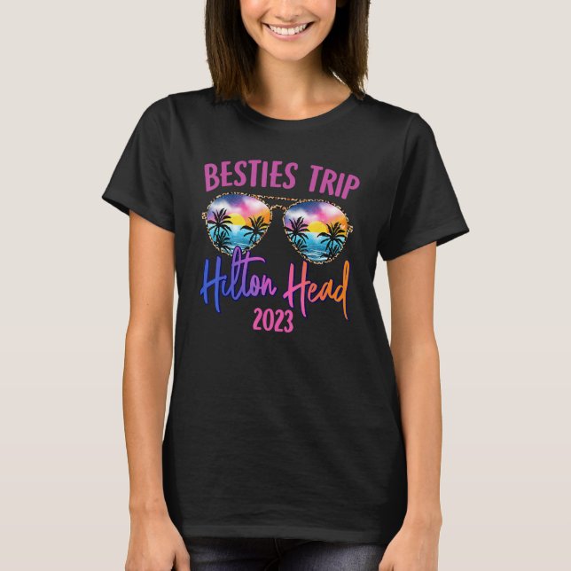 T-shirt Besties Trip Hilton Head 2023 Lunettes de soleil S (Devant)