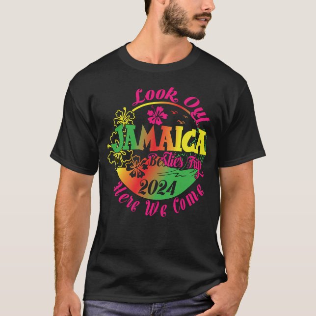 T-shirt Besties Vacation 2024 Jamaïque Ici Nous Venons Bes (Devant)