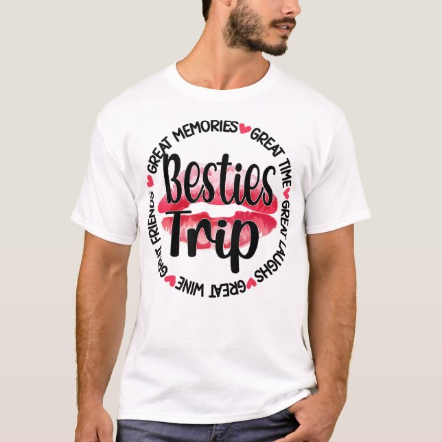 T-shirt Besties Voyage Meilleur Ami Vacances Voyage Filles (Devant)