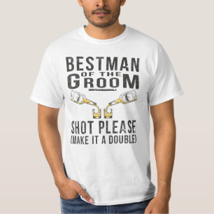 T-shirt Bestman De La Groom Tiré S'Il Vous Plaît