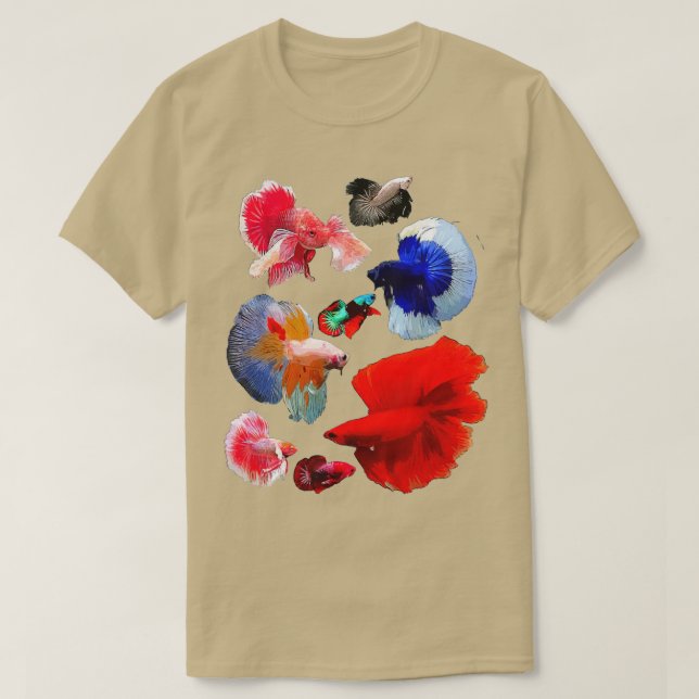 T-shirt Bêta Fish Color Collage (Design devant)