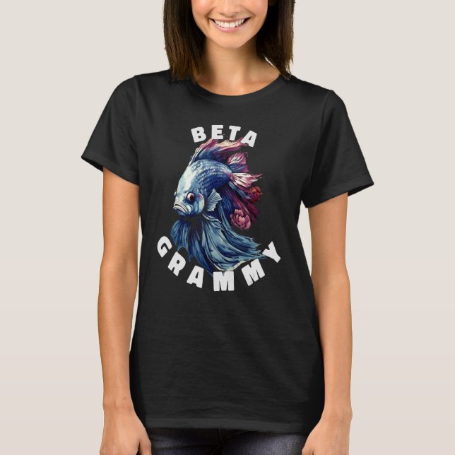 T-shirt Beta Fish Fun Jouer Idée Cadeau GRAMMY (Devant)