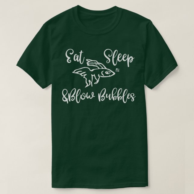T-shirt Beta Fish Mange Des Bulles De Sommeil (Design devant)