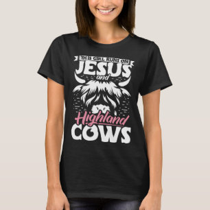 T-shirt Bétail des Highlands Cette Fille Court Sur Jésus E