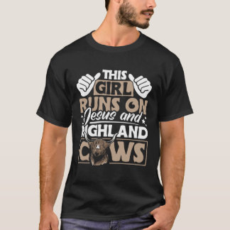 T-shirt Bétail des Highlands Cette Fille Court Sur Jésus E