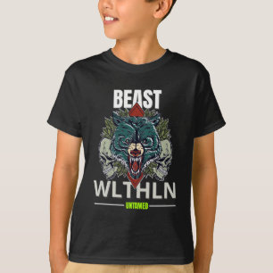 T-shirt Bête Alpha _ Loup Indompté Streetwear Sans Peur