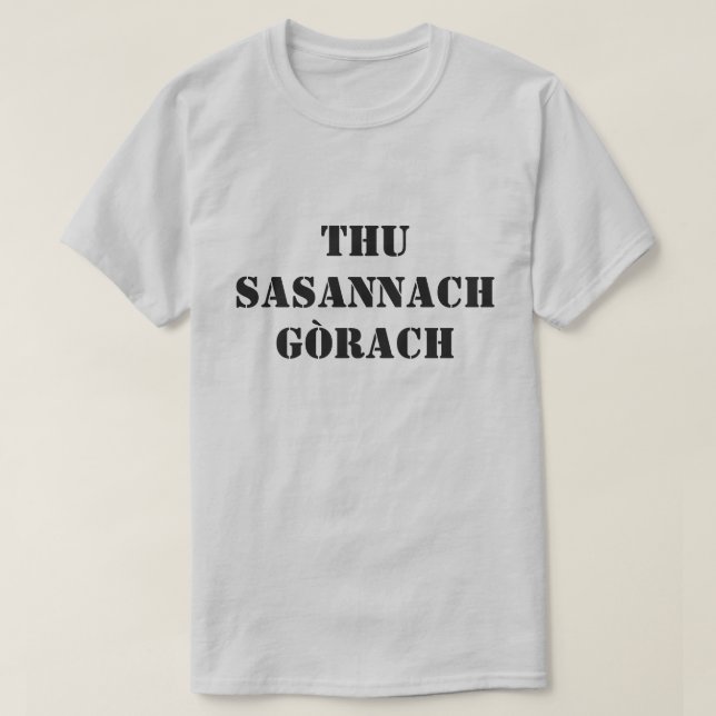 T-shirt bête Anglais en gaélique écossais (Design devant)